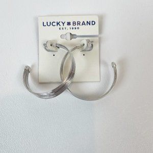 Lucky Brand Silver Tone Hoop Earrings